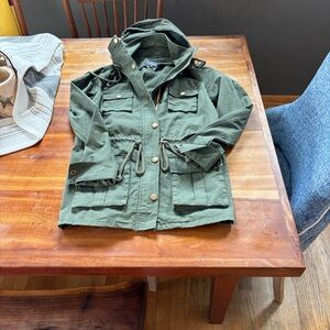 Women’s Like New Cargo-Green Hooded Jacket